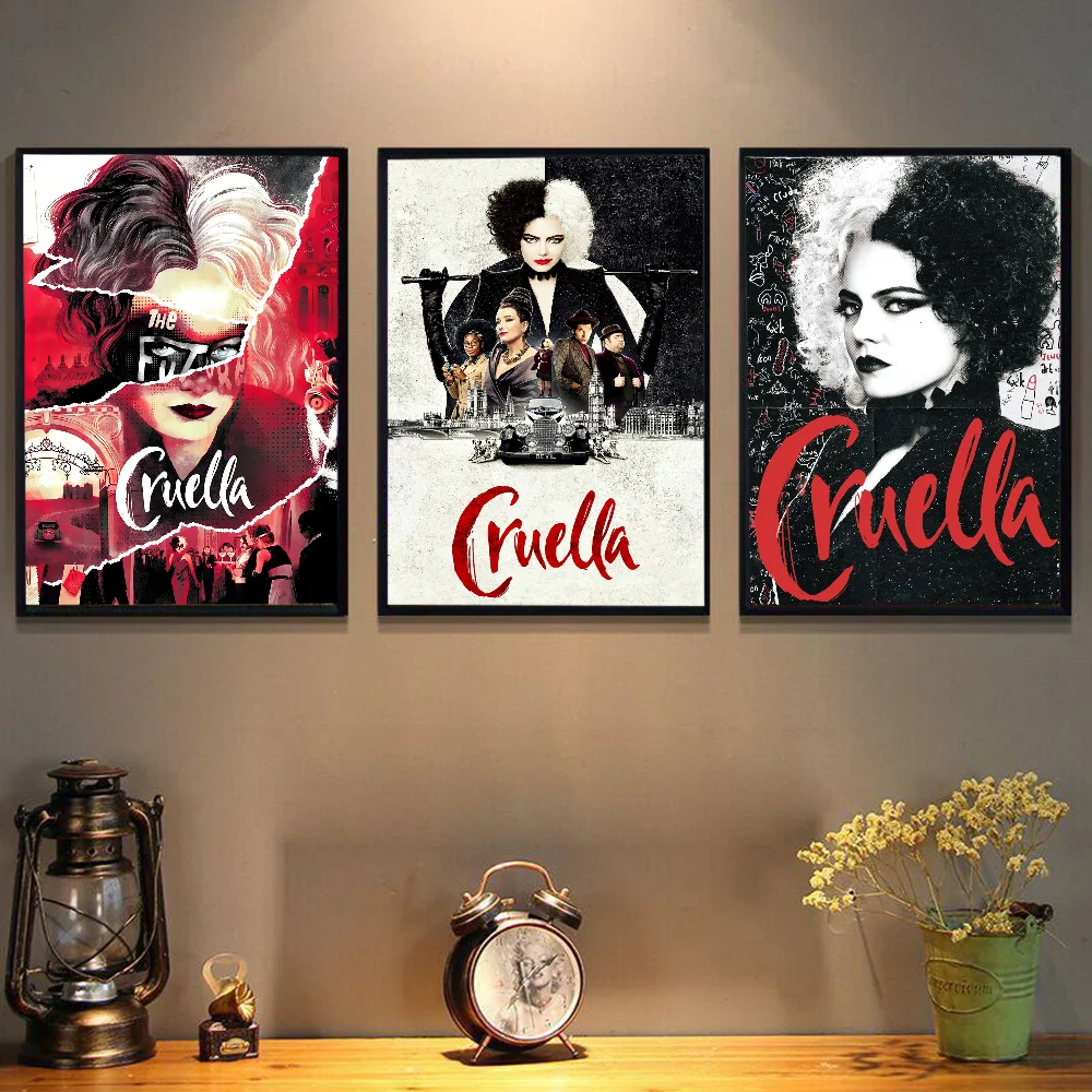 Кино C-Cruella винтажные постеры клейкие печатные плакаты из белой бумаги
