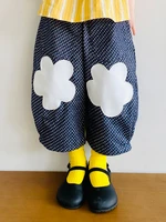 imakokoni kids 2022 original childrens clothing flower cotton thigh pants spring casual long pants 22813