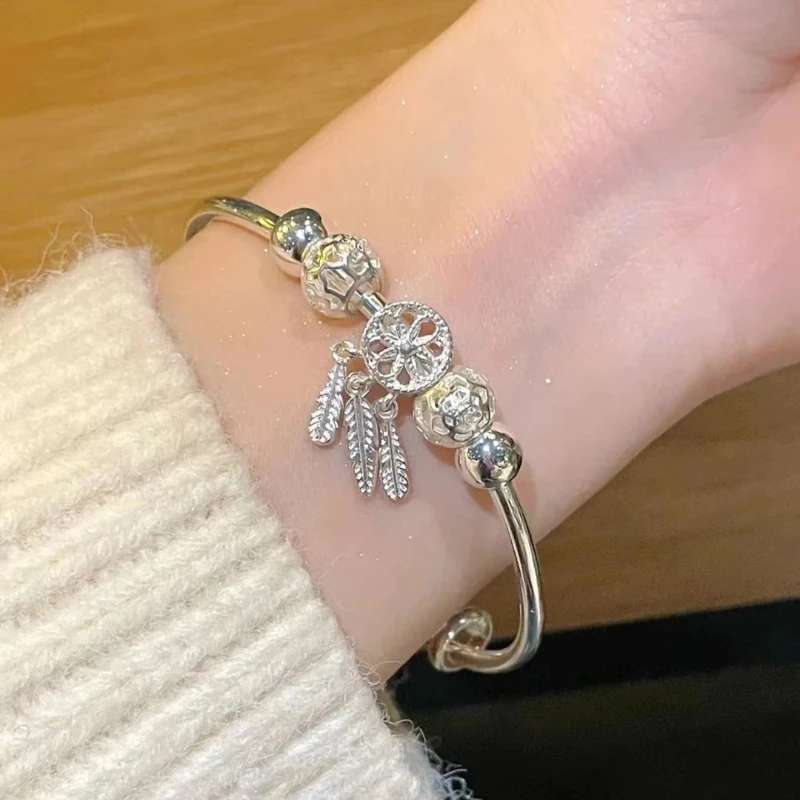 

Trendy Silver Multilayer Transfer Bracelet Women Elegant Adjustable Dreamcatcher Three Lives Three Worlds Bracelet Jewelry Gift