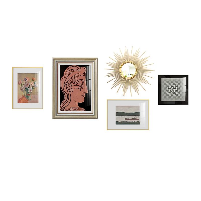 

American light luxury living room decoration painting sofa background wall hanging painting pendant European murals