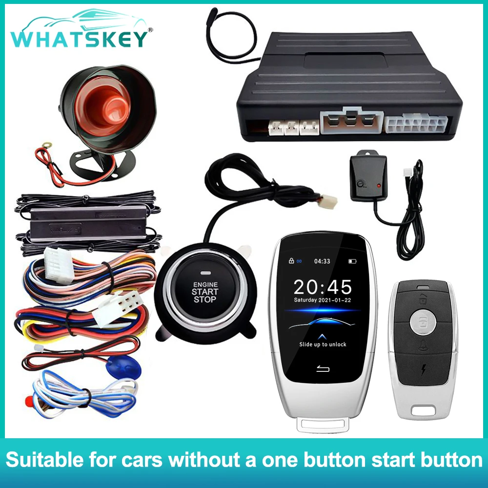 

Universal LCD Smart Key Start Stop Keyless Entry System Central Lock Automation remote Start Smart Car alarm Syst