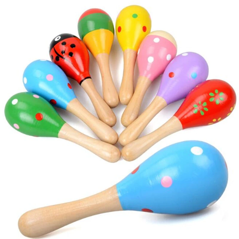 

2 Pc High Quality Mini Wooden Ball Children Toys Percussion Musical Instruments Sand Hammer