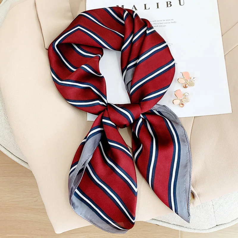 

New Style Female Head/Hair Luxury Brand Designer Hijab Popular Print Bandana Fashion Summer Silk Scarves Women 70X70CM Headcloth