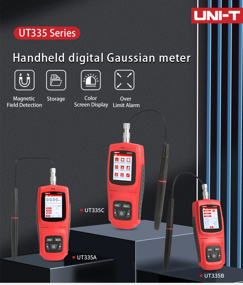 Фото UNI-T UT335A Гаусс-метр с постоянным магнитом Ручной цифровой измеритель Тесла Измеритель магнитного потока Поверхностное магнитное поле Точность 5% №5