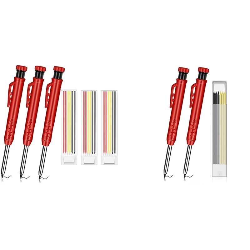 

Spot Goods Solid Wood Carpenter Pencil Set,With Replacement Refills,Built-In Pencil Sharpener,For Woodworking Architect Architec