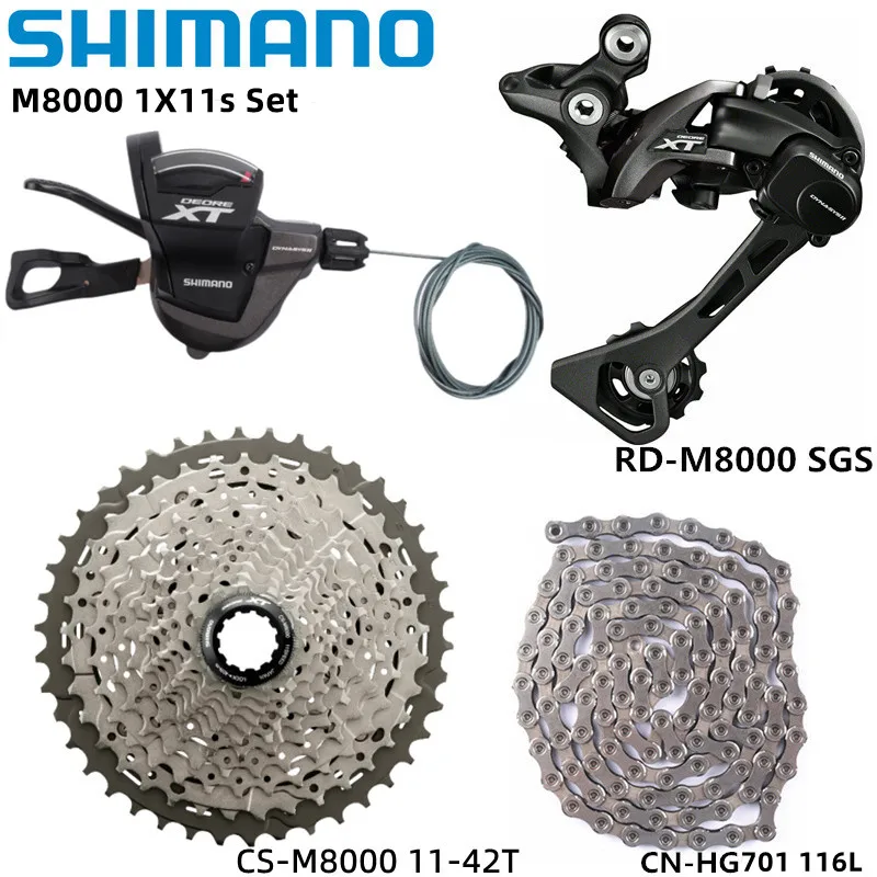 Shimano XT M8000 SLX M7000 1x11s Groupset For MTB Bicycle M8000 SunRace Sunshine Cassette HG601 116L 122L Chain 11s Bike  Set