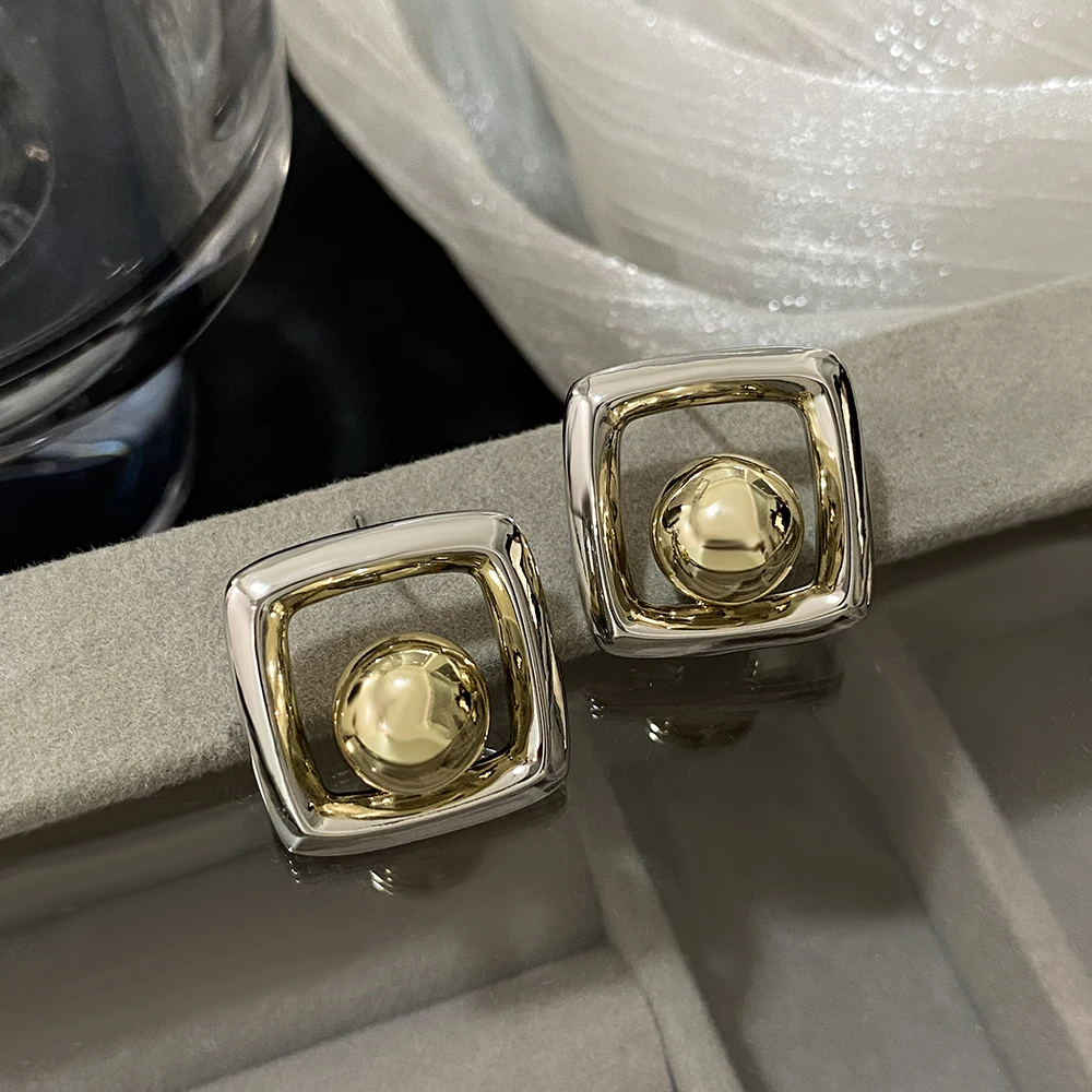 Freetry минималистичные геометрические металлические серьги-гвоздики с шариками