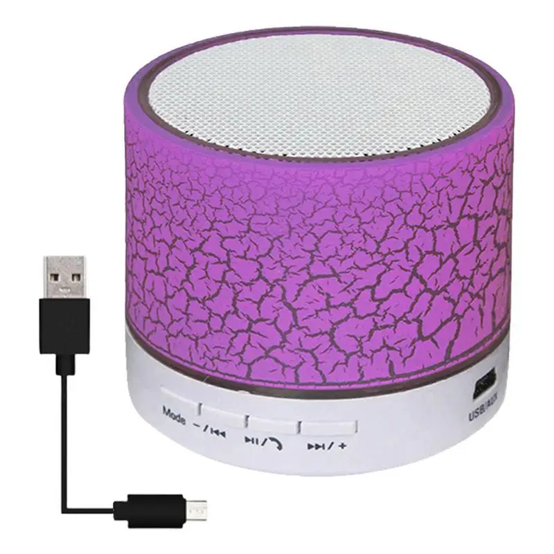

Wireless Speaker Colorful Light Small Crack Sound Speaker Audio Mobile Phone Mini Subwoofer Support TF Card U Disk AUX