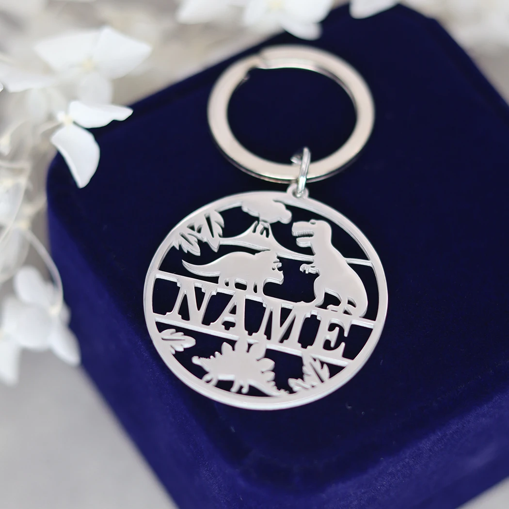 Брелок с динозавром из нержавеющей стали на заказ для женщин и мужчин