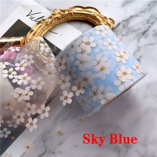 

6 см золотой штамповка, маленький тюль с цветком сливы, ромашка, сетчатый рулон, сделай сам, товары для рукоделия, дня рождения, свадебные украшения, 25 ярдов