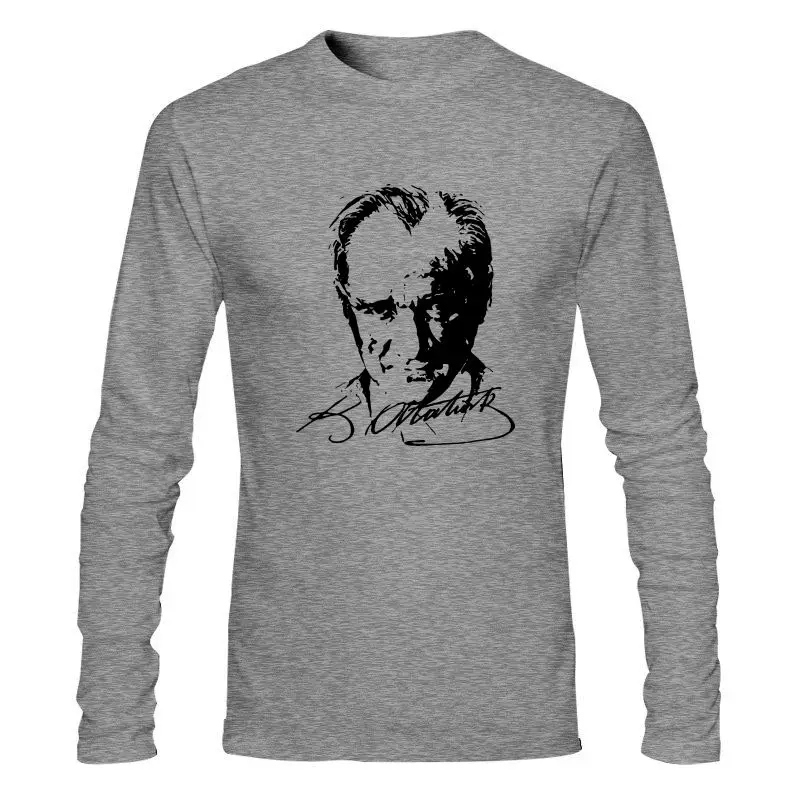 Мужская одежда новинка футболка Mustafa Kemal Ataturk с надписями круглым вырезом