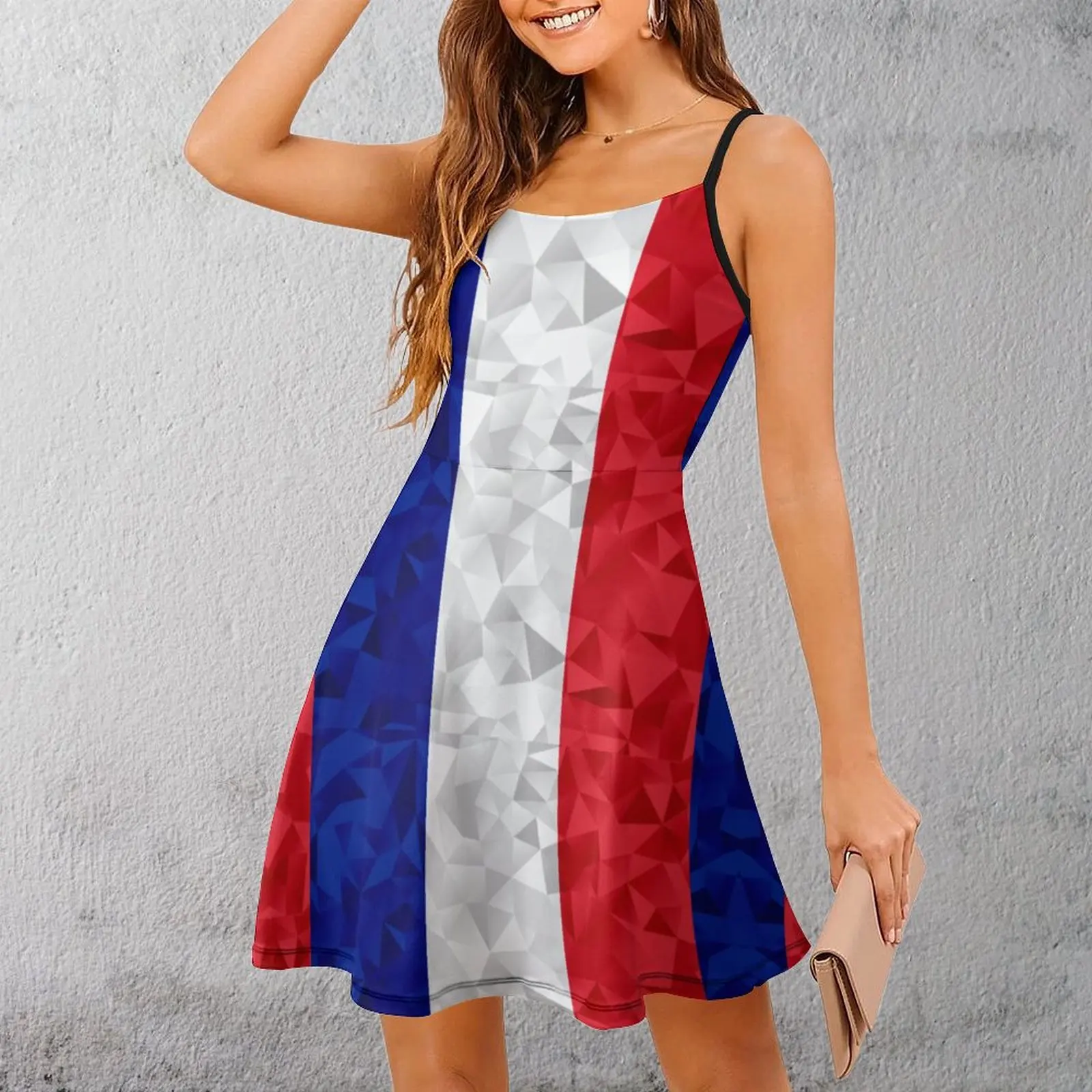 Пикантное французское платье с французским флагом (20) (1) женское на бретельках