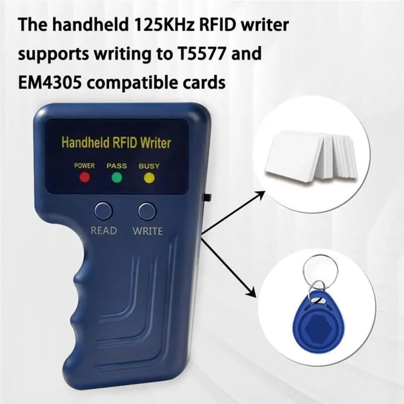 Фото HID AWID 125Khz RFID-ридер-копир, портативный, с 5 брелоками T5577 и 5 белыми картами - [NICEMAN-NJ] №3