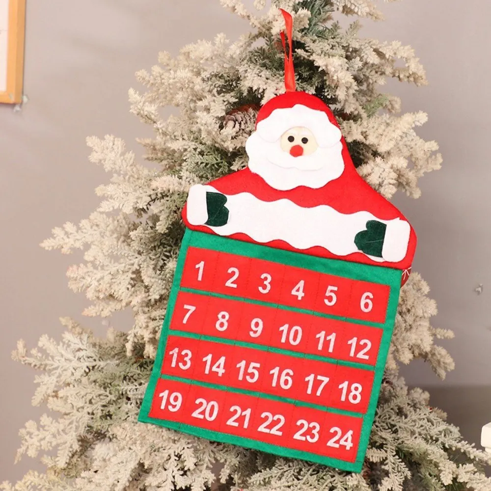 

Christmas countdown calendar Non-woven Santa Decorations Christmas gifts New Year home office pendant decorations