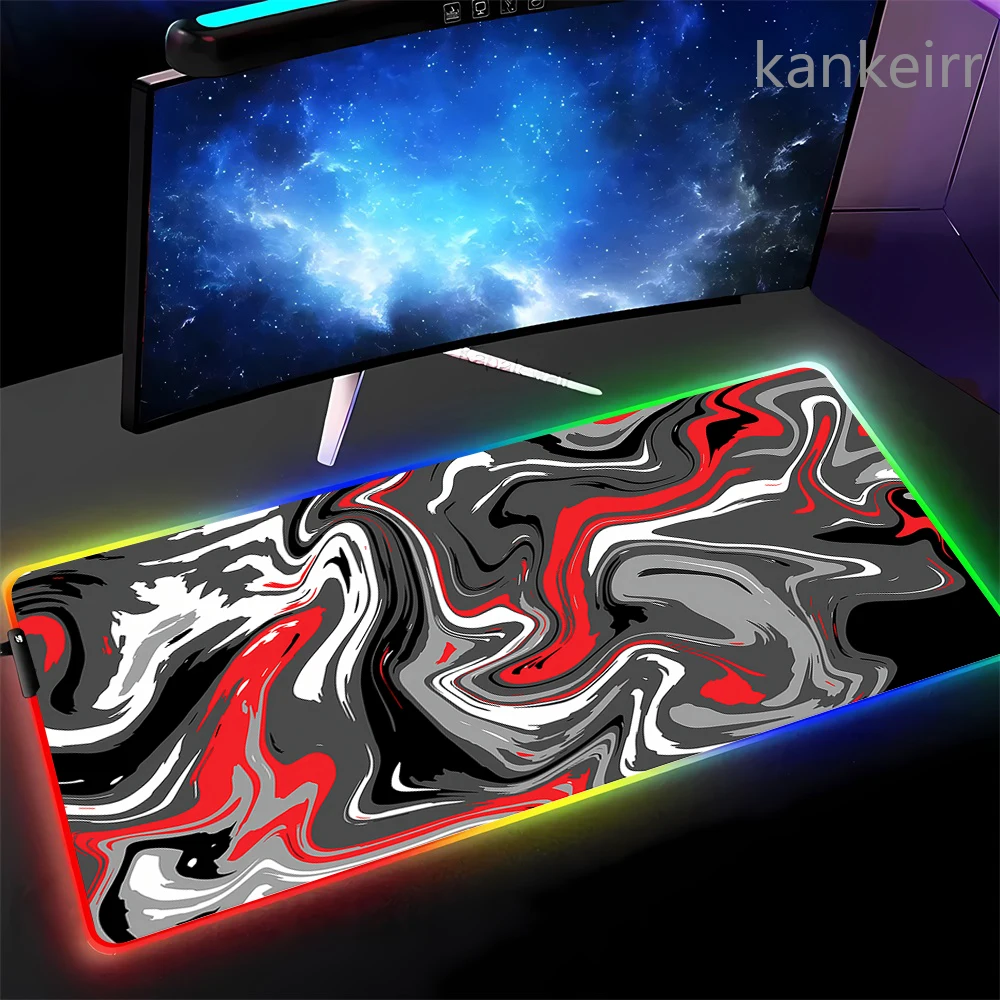 RGB Pink Strata Liquid Коврик для мыши ПК Геймер Клавиатура Люминесцентный коврик