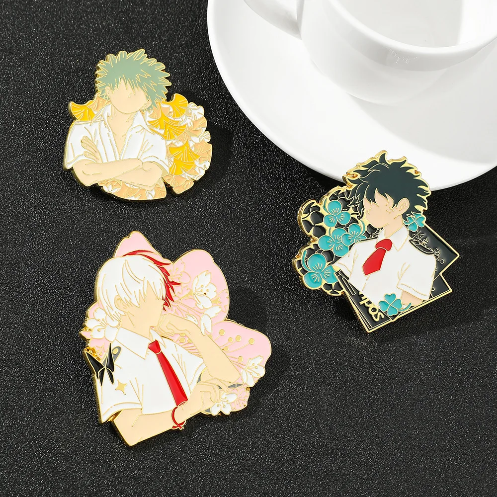 

Anime My Hero Academia Enamel Pins Cartoon Comic Works Brooch Lapel Badges Ornament Jewelry Gifts For Friend Wholesale