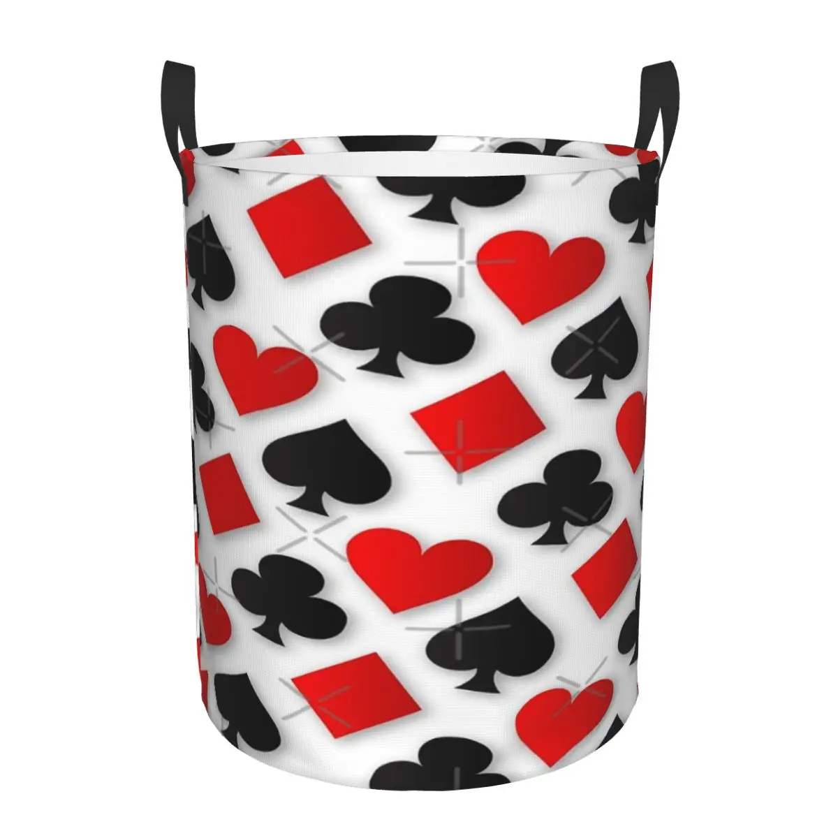 

Круглая корзина с коллажем для игральных карт, корзина для хранения с двумя ручками, игрушки для гостиной