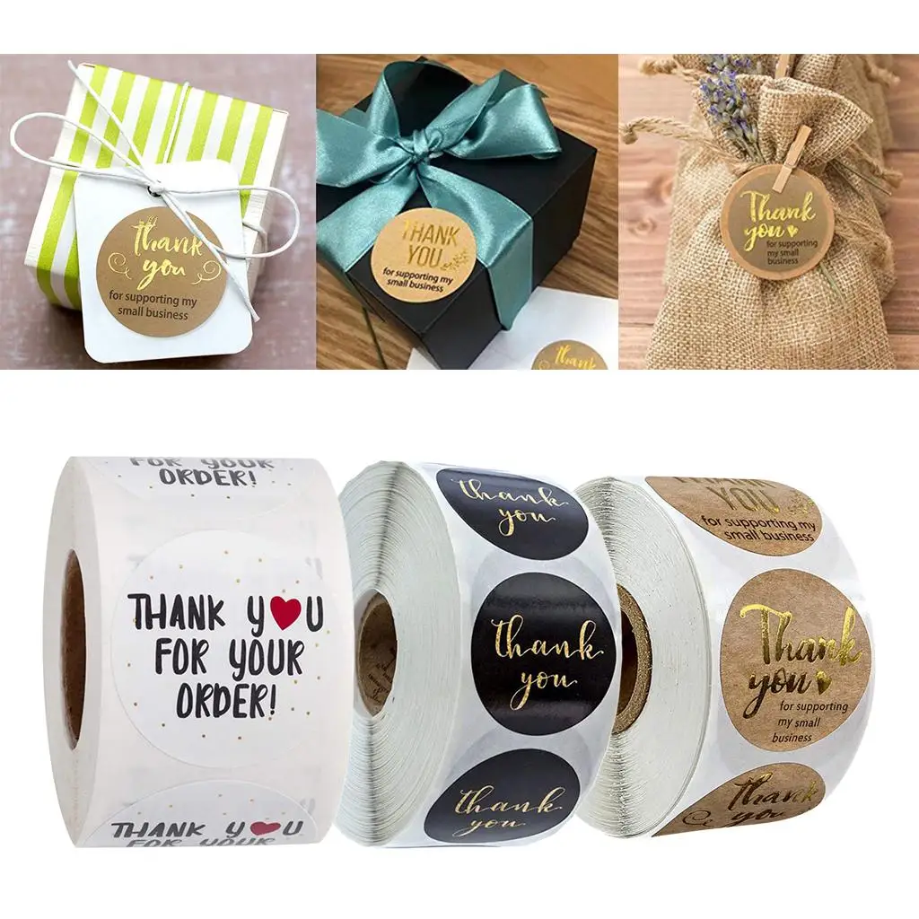 

1500pcs Thank You Packaging Sealing Stickers Paper Seals Labels