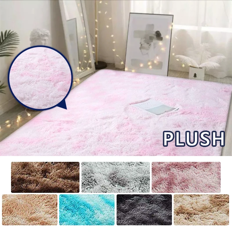 

Mixed Dyeing Living Room Carpet Nordic Fluffy NonSlip Mat Large Central Carpets Soft Children Bedroom Carpet Absorbent Plush Rug
