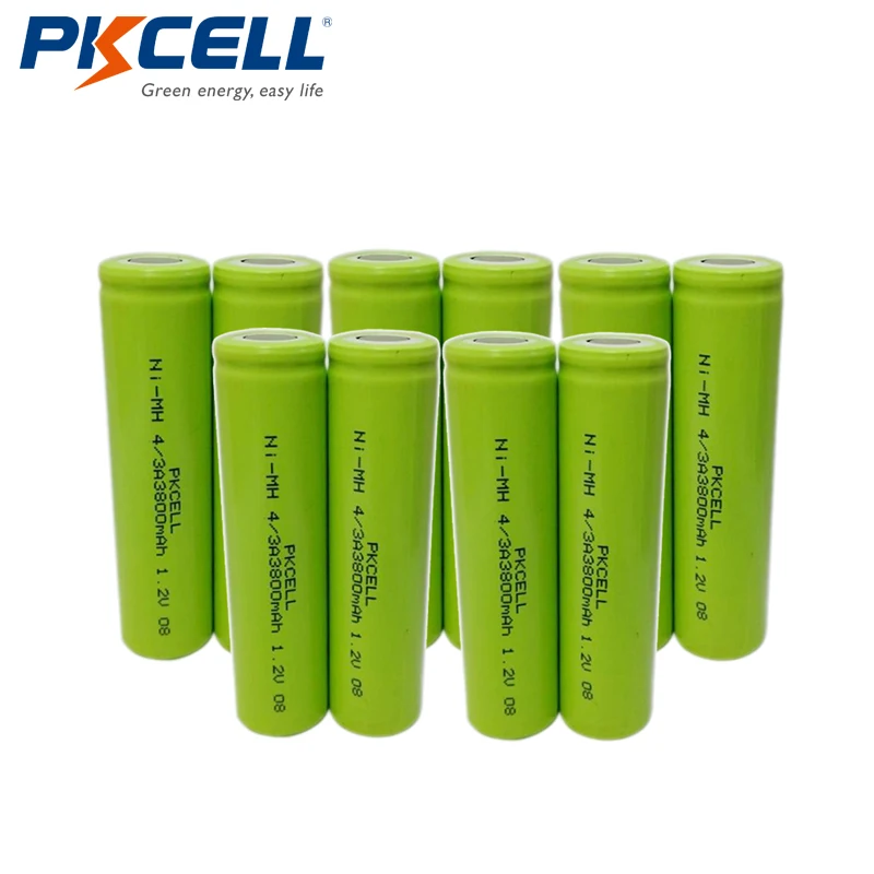 

PKCELL 10pcs/lot 1.2V 4/3A Rechargeable NI-MH Battery 17670 18670 3800mAh Industrial Battery For Soldering