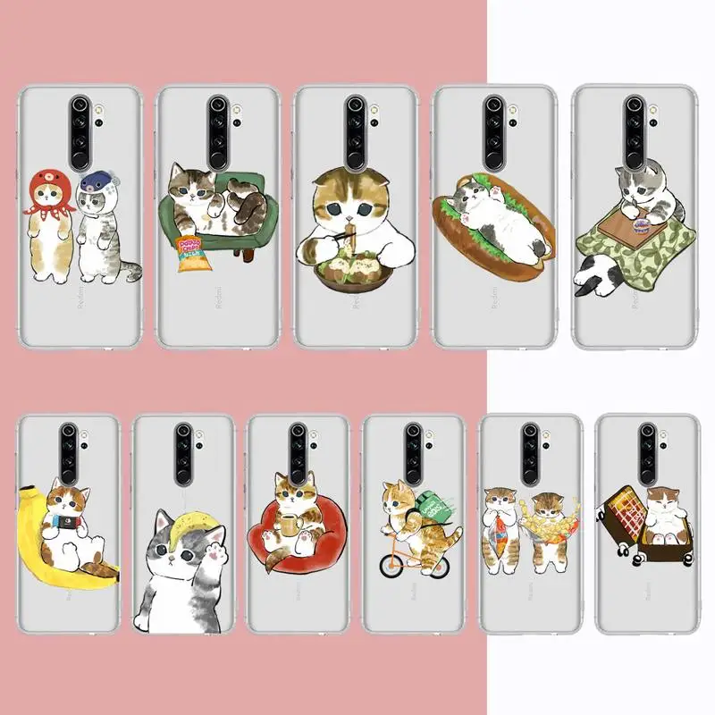 

Funny Cartoon Cat Phone Case for Xiaomi 10Pro 10T 11 12 for Redmi 5plus Note 7A 8 9 10 10t K20 pro Clear Case
