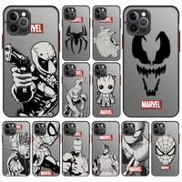 matte case for apple iphone 11 12 13 pro max x 7 8 plus smartphone funda xr xs 6 6s se waterproof coque venom spiderman marvel