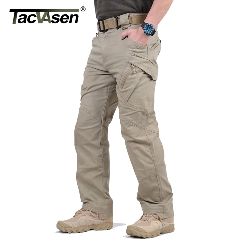 

TACVASEN IX9 City Tactical Pants Mens Multi Pockets Cargo Pants Military Combat Cotton Pant SWAT Army Casual Trousers Hike Pants