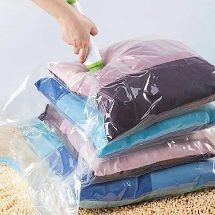 

Vacuum Bag For Clothes Storage Bag With Valve Transparent Border Folding Compressed Organizer Travel Space Saving Seal Packet