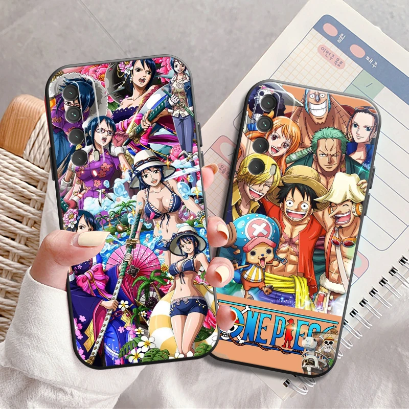 

Japan Anime One Piece Phone Case For Huawei Y7S Y9A Y6 2019 Y7P 2020 Y8S Y7 2019 Y9 2019 Soft Black Funda Liquid Silicon Back