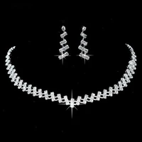 trendy exquisite jewelry sets for women wedding party jewelry accessories cubic zircon stud earrings necklace dress banquet gift