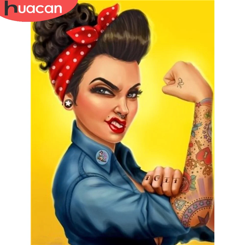 

Алмазная вышивка HUACAN Portrait 5D DIY картина Женская мозаика картина Стразы рукоделие Декор для дома