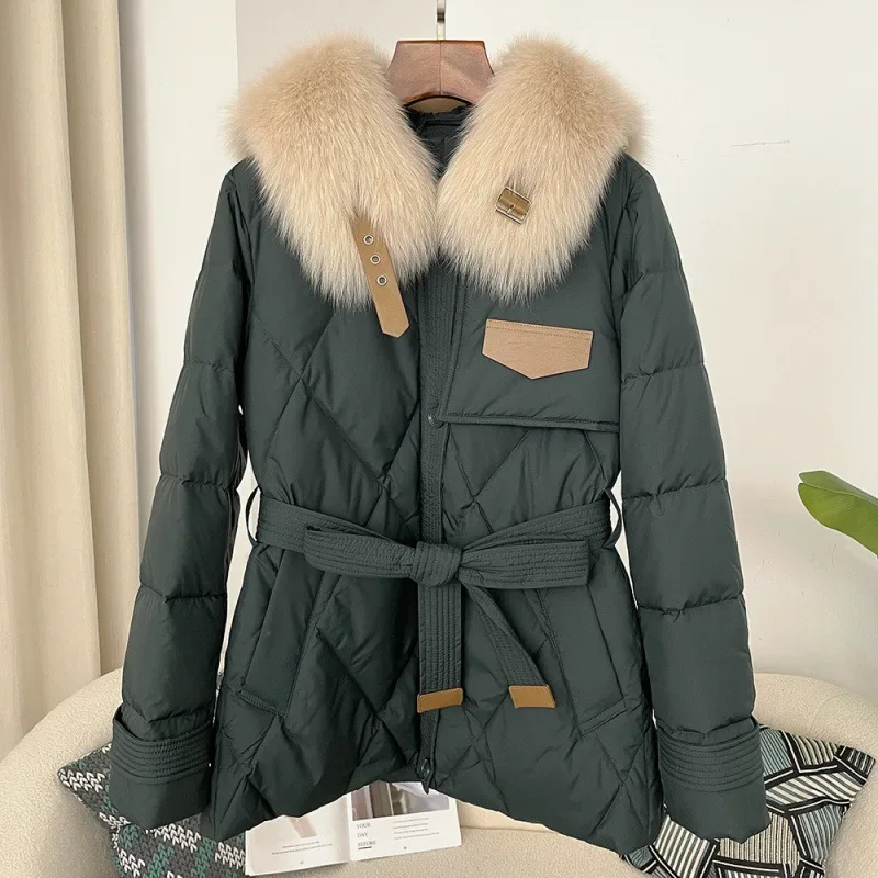 Женское пуховое пальто в корейском стиле новинка 2024 модная укороченная