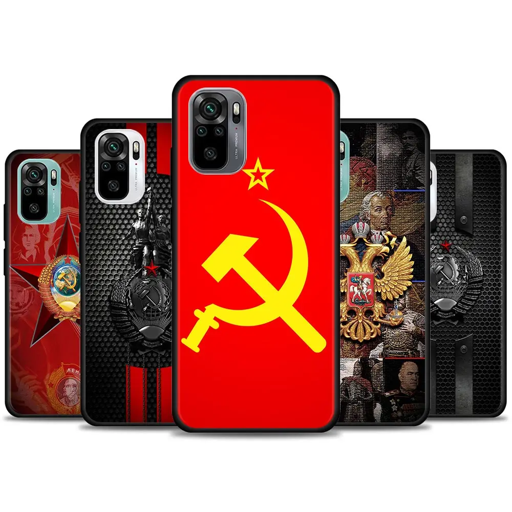 

Vintage USSR CCCP Flag Phone Case for Redmi 10 9 9A 9C 9i K20 K30 K40 Plus Note 10 Pro 11 Pro Soft Silicone