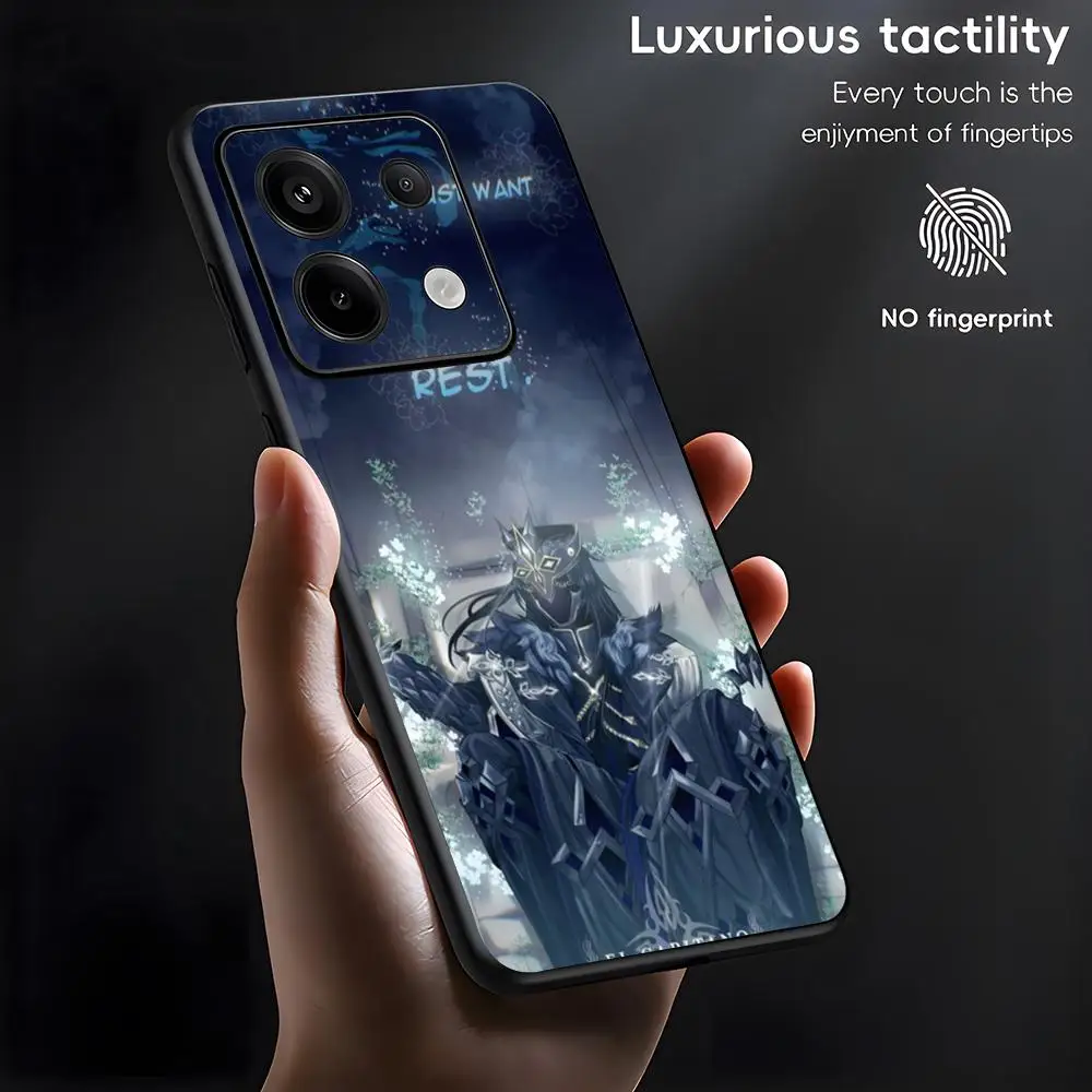 Фото Чехол для телефона Genshin Impact Capitano для Xiaomi Redmi Note 14 13 12 11 Pro Plus S 5G 14C A3, мягкий черный чехол для телефона №3
