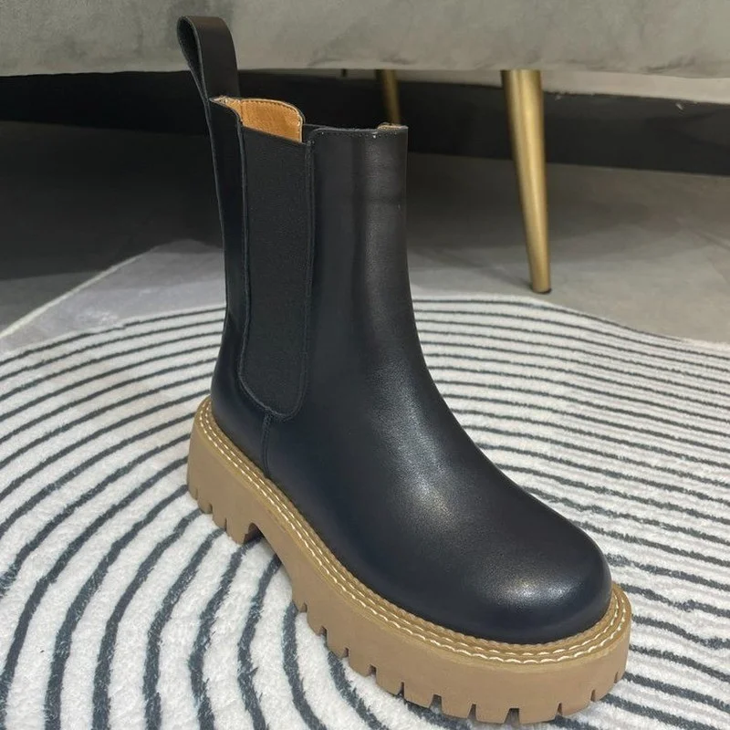 

Женские ботильоны, новинка 2022, женские демисезонные ботинки, круглые женские ботинки челси, женская обувь