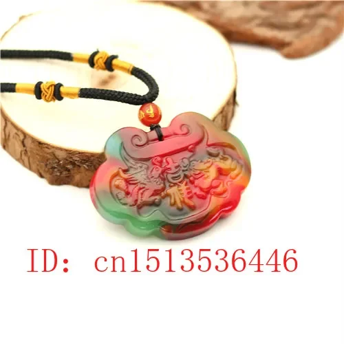 Китайский Цвет Нефритовый дракон феникс кулон жадеит ожерелье Шарм ювелирные