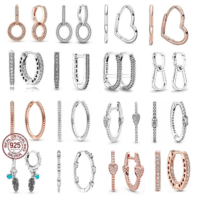 

Серьги-кольца из серебра 925 пробы, с Луной, сердцем