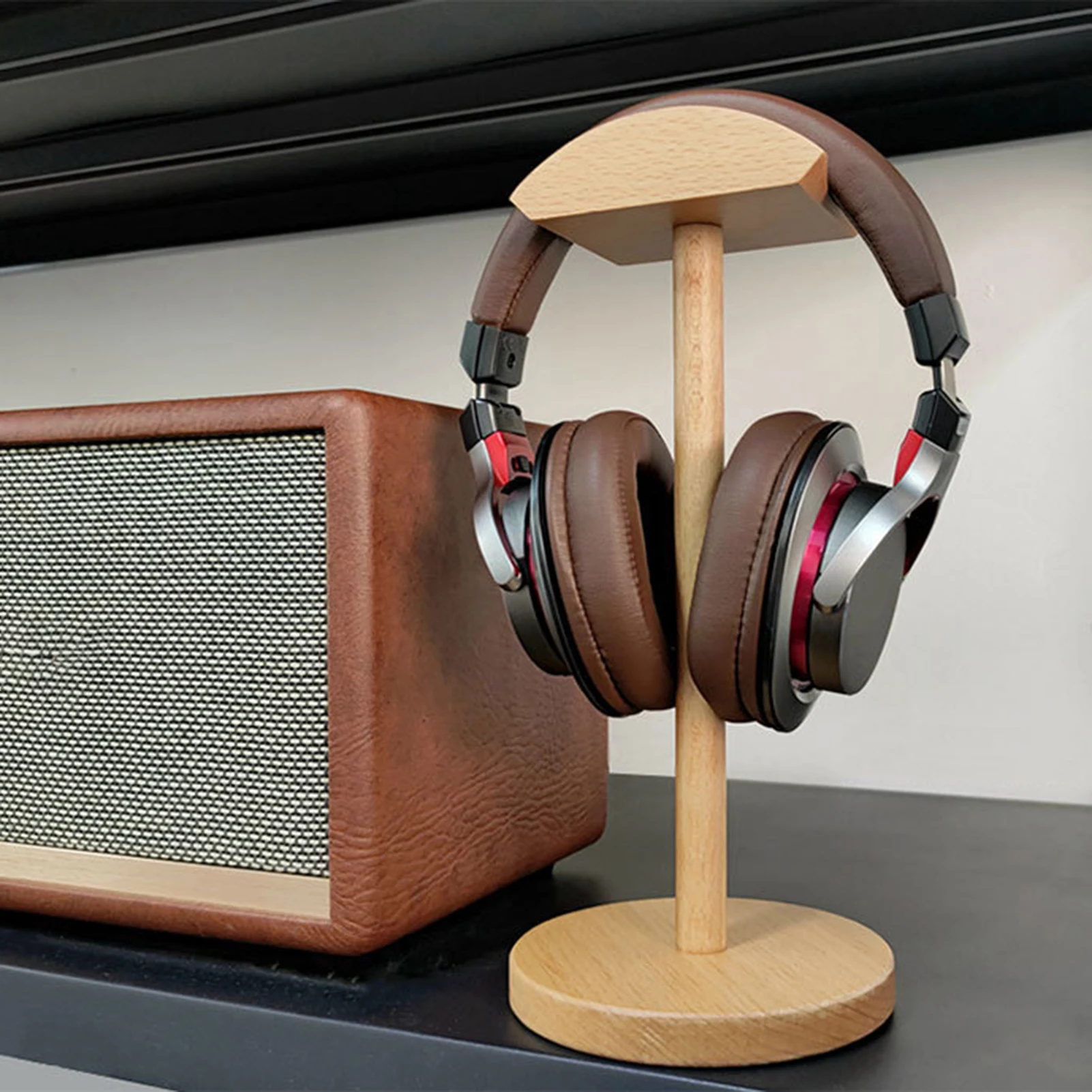 

Classic Wooden Headphone Holder Nature Walnut Headset Stand Earphone Hanger Headset Display For All Headphone Size Dropshipping