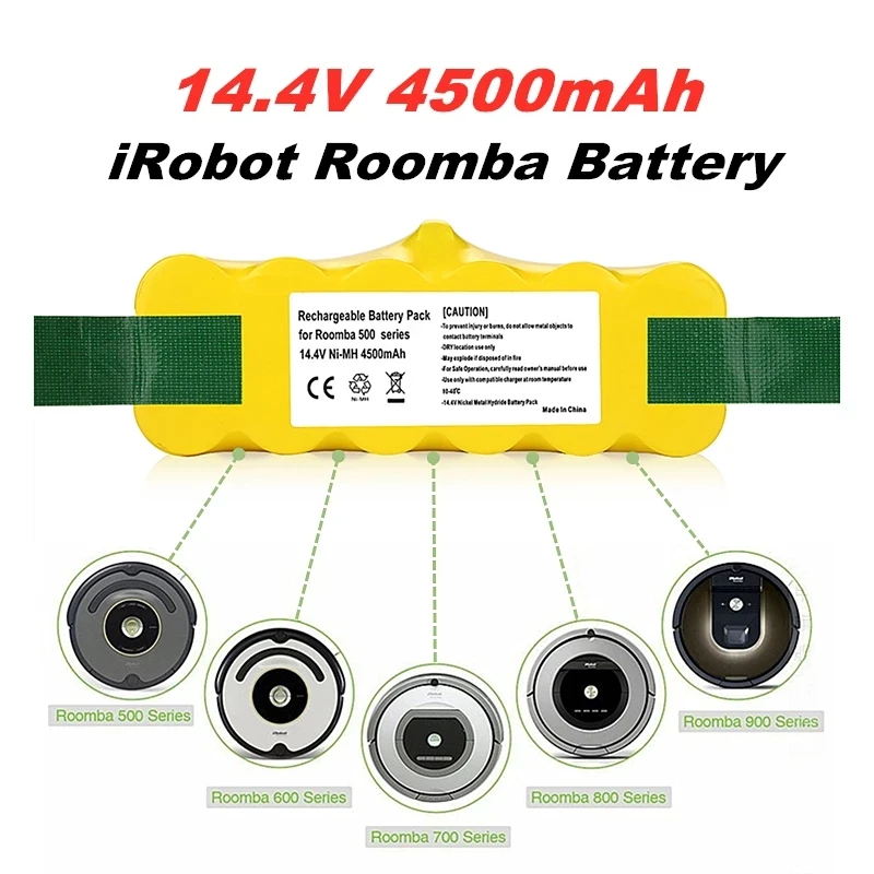 14.4V 9500mAh for iRobot Roomba Battery For iRobot Roomba Vacuum Cleaner 500 530 570 580 600 630 650 700 Rechargeable Battery