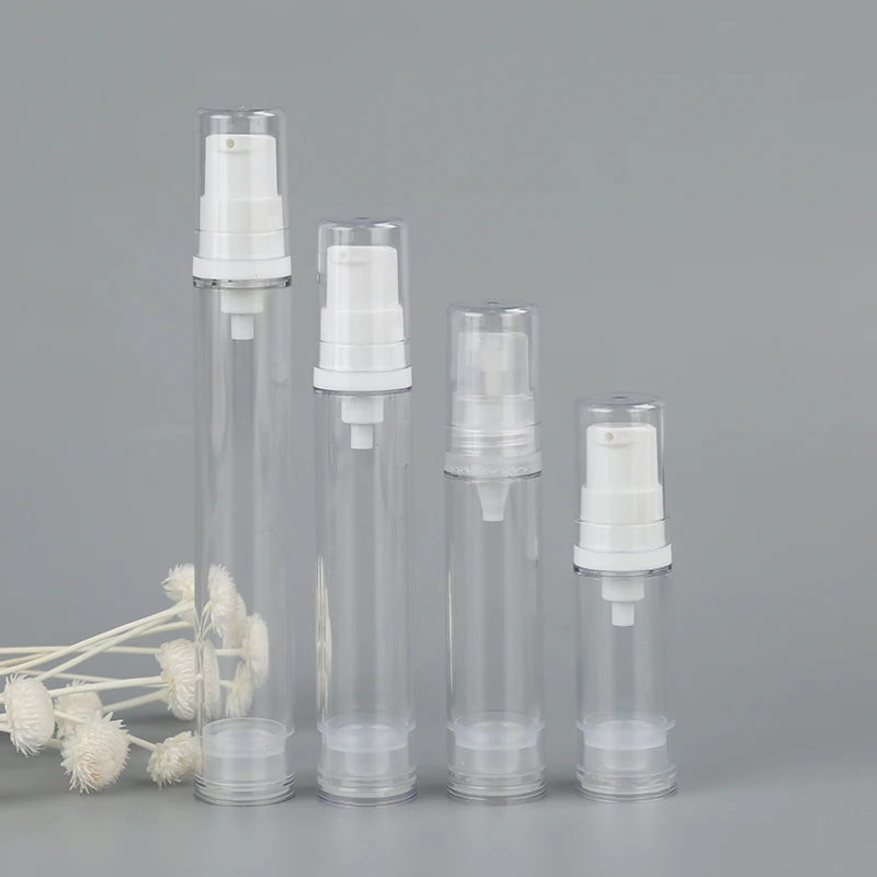 

10ML Clear Plastic Airless Bottle Lotion Emulsion Serum Essence Eye Gel Sample Foundation Toner Balance Skin Care Packing
