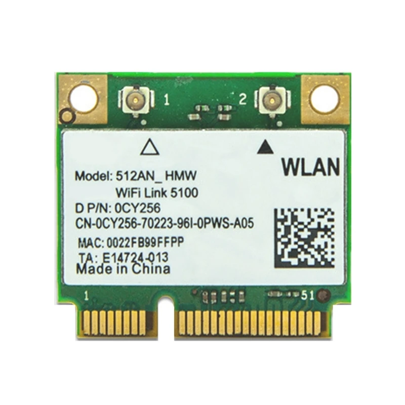 

Half Size Mini PCI-E Card Dual-Band Wifi Connector 5100AGN 512AN HMW 300Mbps Mini PCI-E Wifi Card LAN Adapter