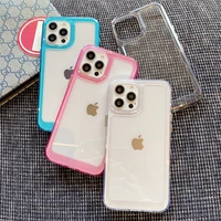 luxury transparent silicone shockproof hard case for iphone 13 12 11 pro max mini xr xs x 7 8 plus se 2 clear armor back cover