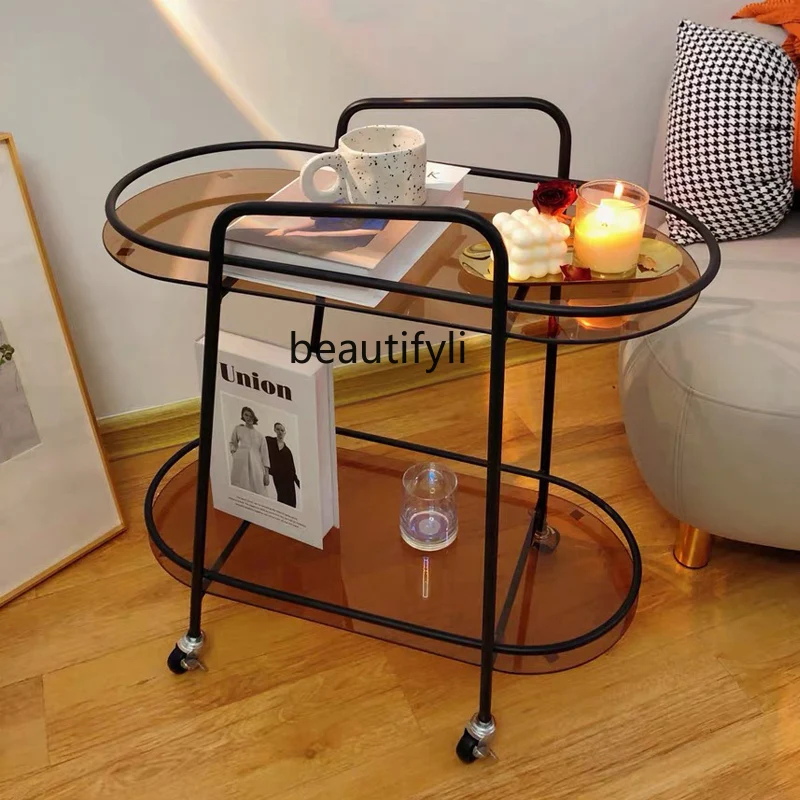 Скандинавский диван-тележка GY домашний мобильный стеллаж для хранения винный