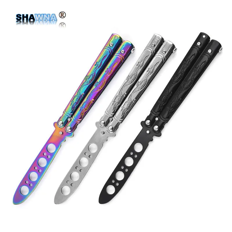

Новый портативный складной нож-бабочка CSGO Balisong, тренировочный карманный нож из нержавеющей стали для тренировок на открытом воздухе
