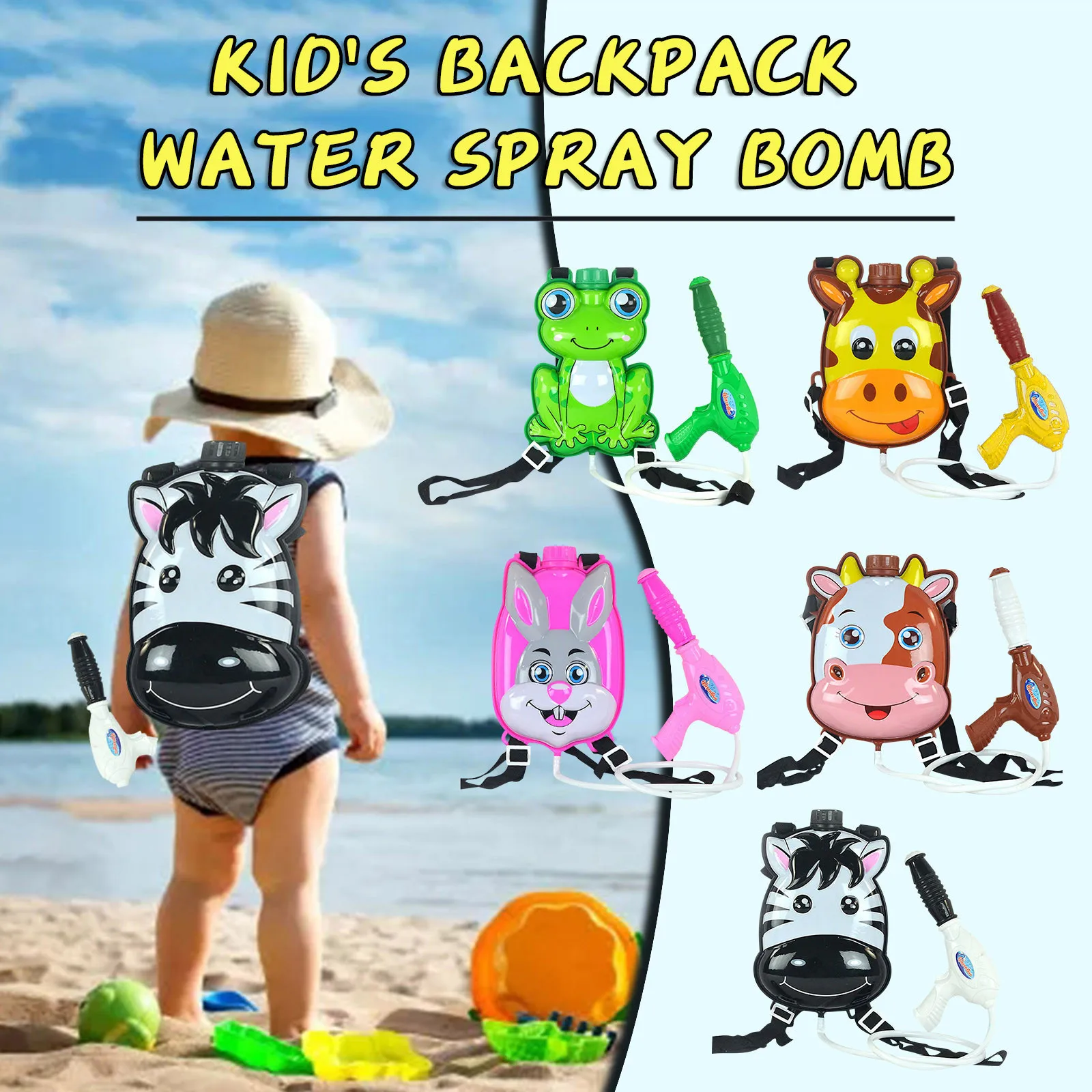 

Small Bucket Play Feature Bomb Beach Backpack Spray Pull-out Children's Water Water Beach toy