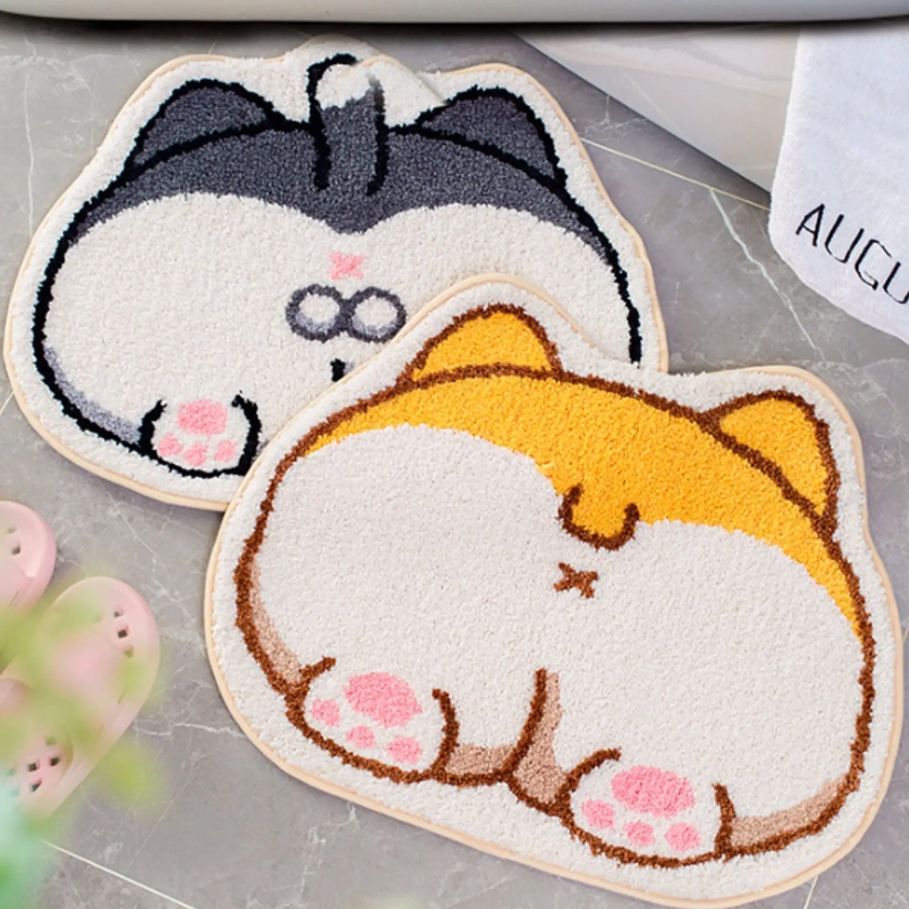 

Super Cute Cat Butt Carpet Corgi Butt Soft Dog Doormat Creative Rug for Living Room Cartoon Bedroom Soft Mat Gifts