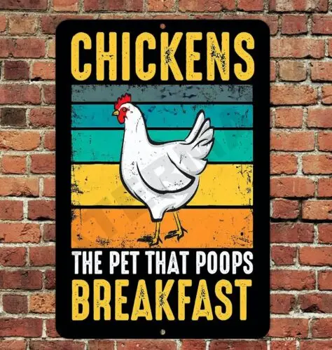 Табличка с изображением курицы домашнего животного которые kupy для завтрака
