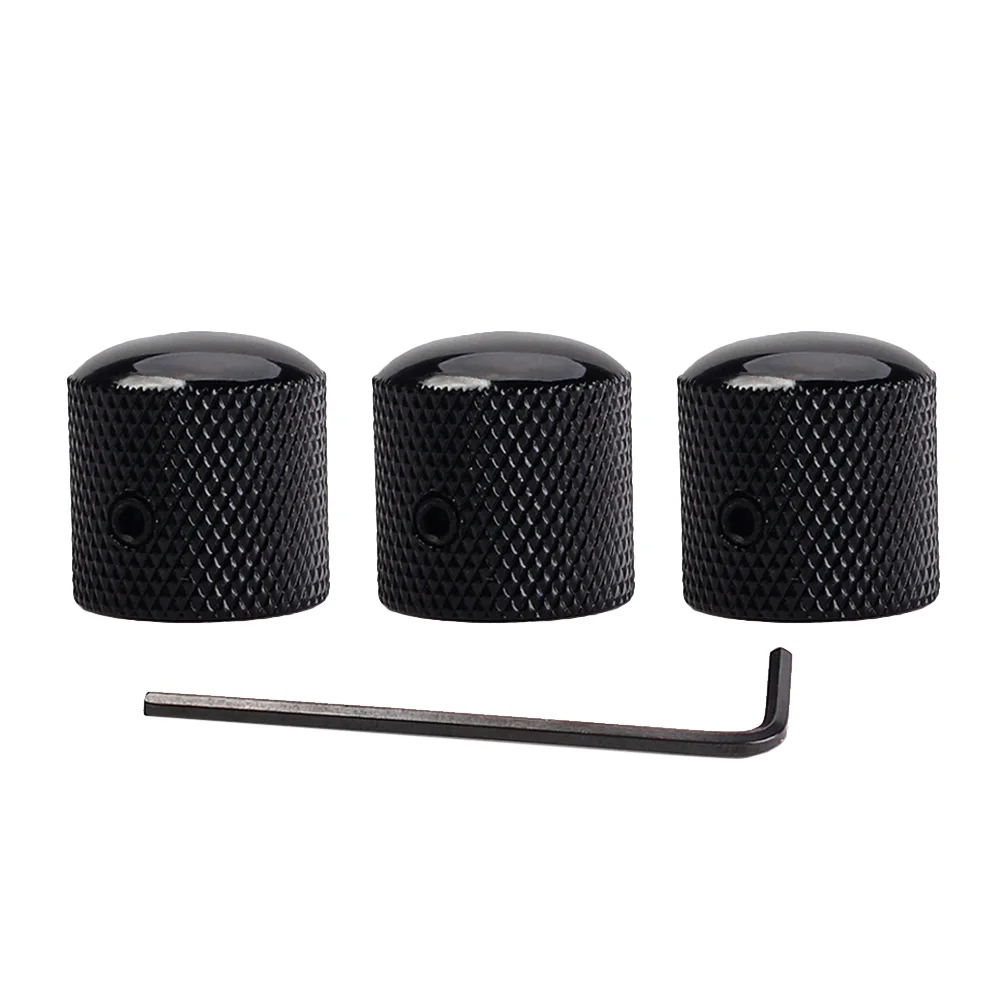 

3pcs Guitar Volume Knobs Tone Control Knobs Amplifier Knobs with for Electric Guitar Bass Replacement Black