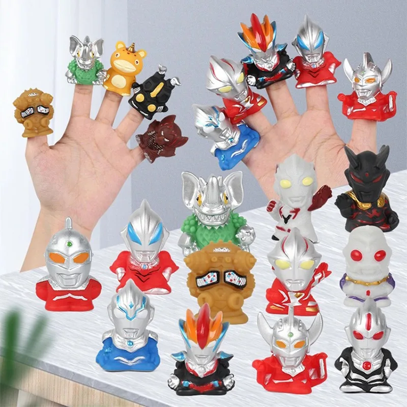 

18 Pieces Monster Ultraman Finger Puppets Action Figures Altman Soft Rubber Thumb Glove Finger Cot Parent-child Interactive Toys