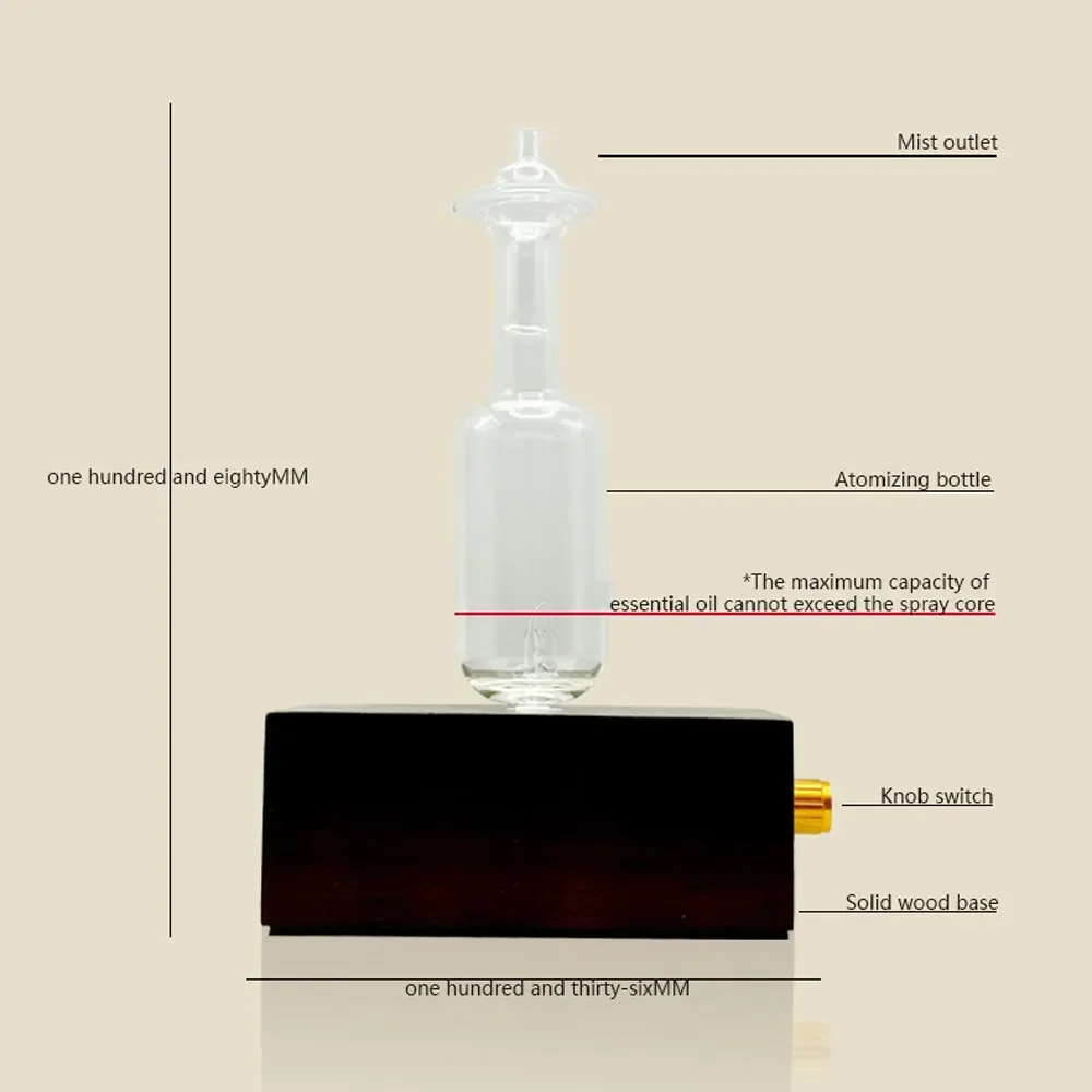 Профессиональный распылительный диффузор со стеклянной и деревянной основой